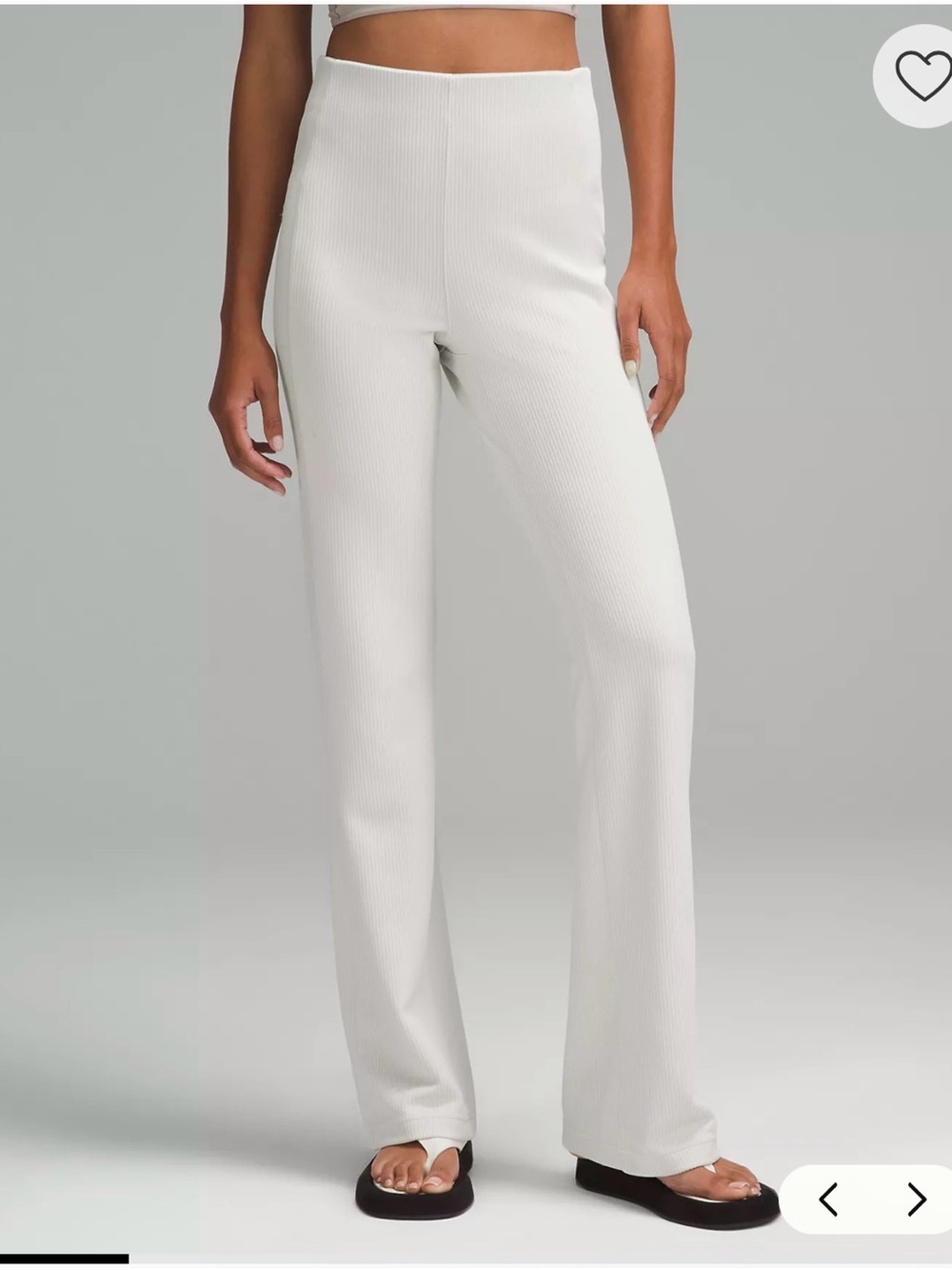 Lululemon Ribbed Softstream Flared Pant size 10 Color Bone/Beige